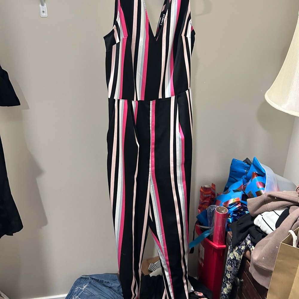 Express Multicolor Striped Jumpsuit